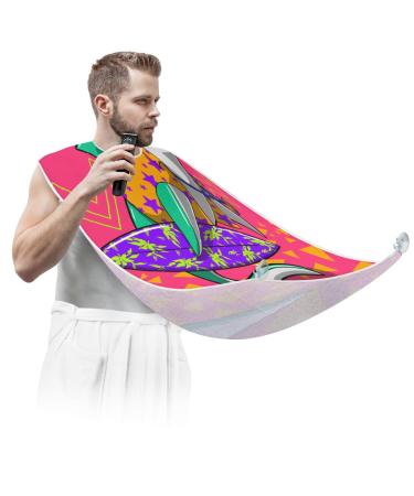 Cute Shark Animal Beard Apron Gifts for Men Beard Trimming Catcher Bib Non-Stick Beard Cape for Shaving and Trimming
