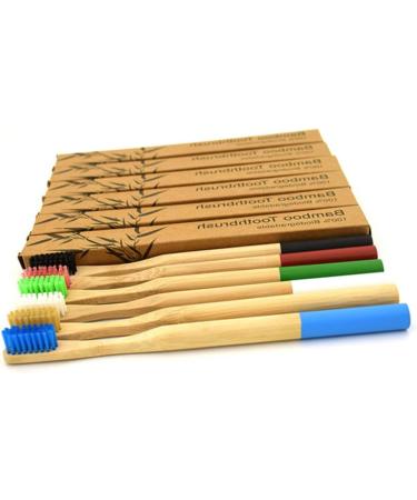 FRCOLOR 8 Pcs Bamboo Toothbrush Set - Soft Bristle Eco-Friendly Toothbrushes for Adults & Women - Buy Online on GoSupps.com