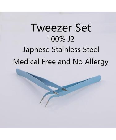 AIEX 2 Pack Eyelash Curlers - Stainless Steel Eyelash Extension Curlers with Straight & Curved Tips (Blue) - Perfect for All Eye Shapes - Buy Online on GoSupps.com