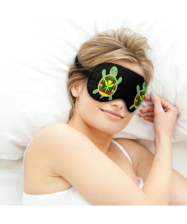 Tribal Kanaka Maoli Flag Turtle Sleep Mask - Adjustable Strap for Sleeping, Travel, and Nap - Men and Women - Buy Online on GoSupps.com