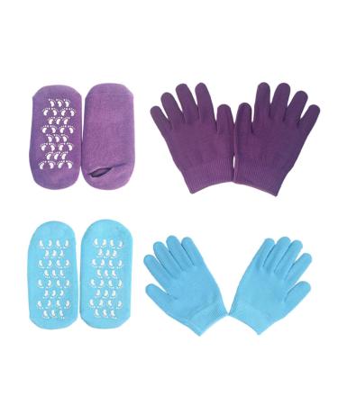 Healeved 2 Sets Hand and Foot Care Set Dry Cracked Hands Gloves Bunny Ear Clip Gloves Mitts Moisturizing Spa Gloves Socks Spa Mittens Clothing Set Women's Vegetable Cosmetic