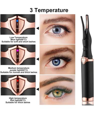 DASIAUTOEM Heated Eyelash Curler Electric Eyelash Brush 2-in-1 Eyelash Curler Quick Heating Eyelash Curler with 3 Temperature Modes for All Eyelashes Faster Long Lasting Swing - Buy Online on GoSupps.com