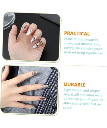 FOMIYES 5 Sets Nail Ring Finger Jewelry Rings for Women Ring for Women Finger Tip Women Ring Ladies Rings Women's Band Rings Red Jewelry Ring Decor Zinc Alloy Girl Miss White - Buy Online on GoSupps.com