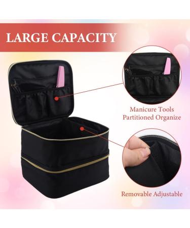 Jaeskeclip Nail Polish Bag Double Layer Oxford Cloth Zipper 30 Grids Nail Polish Holder Manicure Tools Nail Polish Lipstick Portable and Beauty Tools Storage Box(black) black - Buy Online on GoSupps.com