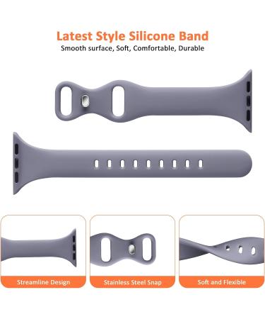 TSAAGAN 5 Pack Silicone Slim Bands for Apple Watch 38mm 42mm 40mm 44mm - Ultra-Thin Sport Strap for iWatch Series 8/7/SE/6/5/4/3/2/1 - Women Men Black/Milk Tea/White/Sand Pink/Smoke Violet - Buy Online on GoSupps.com