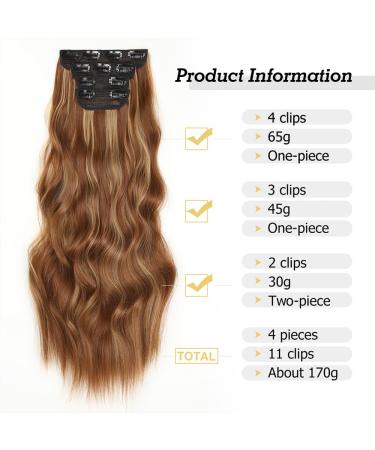 YDDM 20-Inch Wavy Clip-in Hair Extensions - Natural Look Affordable Synthetic Hair 4pcs for Women - Buy Online on GoSupps.com