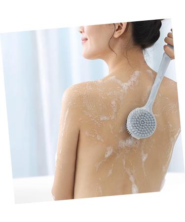 Silicone Back Scrub Brush with Handle - Bath Tub & Shower Cleaning Scrubber for Men - Buy Online on GoSupps.com