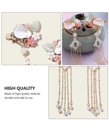 Lurrose 2 Pieces Chinese Tassel Hairpins - Crystal Rabbit Bridal Accessories for Weddings Women & Girls - Buy Online on GoSupps.com