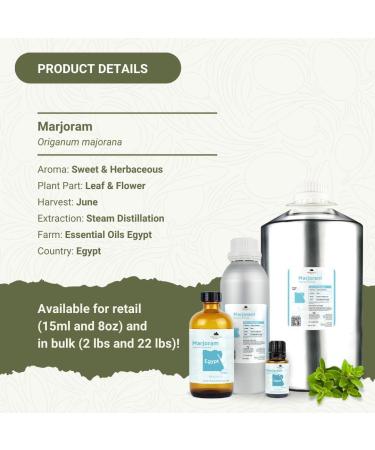Marjoram Essential Oil - Aceite de Mejorana Direct from Egypt for Massage & Aromatherapy | Premium Therapeutic Grade (2lbs) Marjoram 32 Fl Oz (Pack of 1) - Buy Online on GoSupps.com
