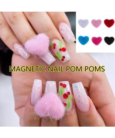 Fashion 12 Colors Mixed Detachable Nail Art Decortaions Magnetic Nail Pom Poms 3D Nail Charms Nail Art DIY Fluffy Plush Ball for Nail(Blue) - Buy Online on GoSupps.com