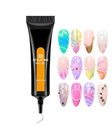 3D Nail Gel - No-Wipe 3D Beauty Care Products 15ml Adhesive Glue for Nail Art and Rhinestones | For Beginners Professionals Rhinestone Salon Party Holiday Wedding Birthday