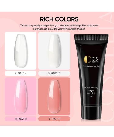 Poly Nail Gel Kit with Drill and UV Light - 4pcs Poly Extension Builder Set | Clear Pink Gel, Base & Top Coat, Slip Solution | Nail Art Manicure Tools, Salon Starter Kit for Women - Color B3 - Buy Online on GoSupps.com