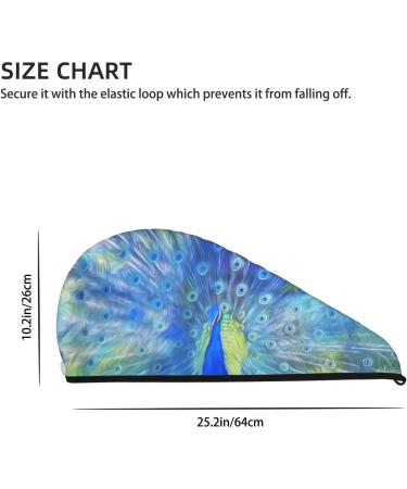 Peacock Microfiber Hair Towel | Super Absorbent Wrap for Women | Quick Dry Coral Velvet Cap for Long Curly & Thick Hair - Buy Online on GoSupps.com