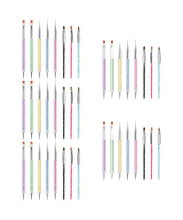 minkissy 5 Sets Nail Pen Household Tools Nail Art Liner Brush 2- Way Dotting Pens Nail Art Pen Nail Tech Accessories Nails Kits Polly Gel Portable Nail Abs Painting Pen Carved 3d