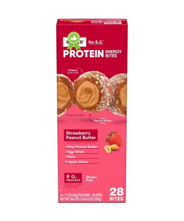 Protein Bites Strawberry Peanut Butter Gluten-Free Snack Cups 12g Protein 14 Count (Pack of 1)