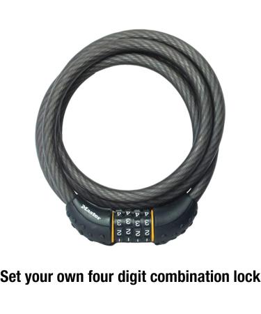 Master Lock 8122D Cable Bike Lock - 6 ft. Long, Black - Buy Online on GoSupps.com