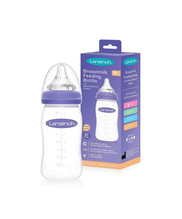 Lansinoh mOmma Breastmilk Feeding Bottle with NaturalWave Nipple  8 Ounce  BPA 1