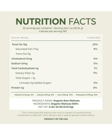 Beyond Nature Organic Raw Walnuts 2 LB - Vacuum Sealed, Non GMO, No Salt, Low Carb, Gluten Free - Keto & Vegan Snack - Buy Online on GoSupps.com