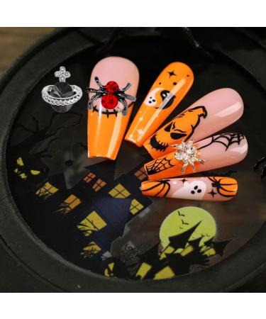 Shop Halloween Nail Rhinestones - Red Planet & Cross Shape Crystals Spider & Saturn 3D DIY Nail Decorations - Buy Online on GoSupps.com