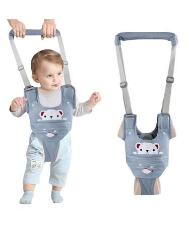 IULONEE Baby Walking Harness Handle Adjustable Toddler Walking Assistant Child Hand Held Standing Up and Walking Learning Helper Kids Walking Belt Reins for Infant(Blue) Blue Bear - Buy Online on GoSupps.com