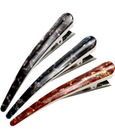 Loneedy 3-piece hair clips with ducking hair clips for thick hair fashionable hairpins fashionable hair clip for women and girls black gold blue