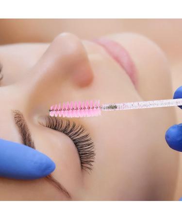 100PCS Pink Crystal Mascara Wands - Disposable Eyelash & Eyebrow Brush Set with Container - Buy Online on GoSupps.com