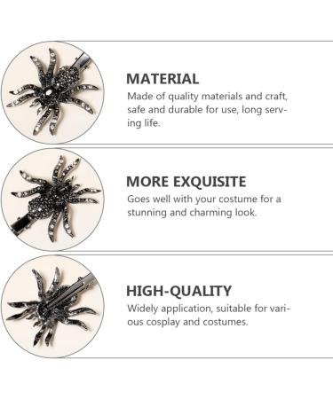 LALAFINA Spider Hairpin Kid Hair Accessories Hair Barrettes for Women Black Spider Hair Clip Halloween Bag Stuffer Black Hair Accessories Alloy Rhinestone Miss Filler Artificial - Buy Online on GoSupps.com