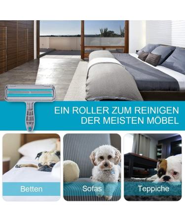 Mudela Lint Brush & Roller - Pet Hair Remover for Furniture & Sofas | Effective Lint Roll for Dogs & Cats - Gray - Buy Online on GoSupps.com
