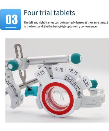 Optical Lens Optical Optometry 48-80mm Fully Adjustable Trial Frame Lightweight Eye Optometry Lens Frame inserted into The 4 frames for Glasses Shops Vision Health Centers - Buy Online on GoSupps.com