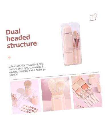Minkissy 8 in 1 Dual Ended Makeup Brush Set - Travel-Friendly Pink Cosmetic Brushes for Foundation & Lipstick - Buy Online on GoSupps.com