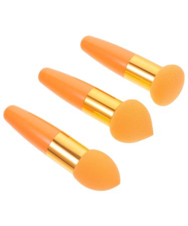 FRCOLOR Foundation Sponge Mushroom Makeup Sponge 3pcs Beauty Puffs Cosmetic Puff Makeup Pens Makeup Brush for Foundation Concealer Supplies Travel Makeup Orange