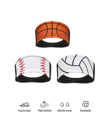Forsylvanas Basketball Print Wide Headband for Women - Non Slip Elastic Hair Hoop for Sports and Everyday Wear - Buy Online on GoSupps.com