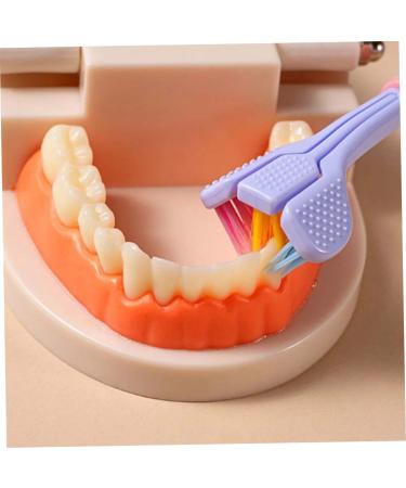 Soft Three-Headed Toothbrush for Kids & Adults - Travel-Friendly Tongue Coating Brush in Purple - Buy Online on GoSupps.com