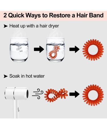 Spiral Hair Ties 20 Pcs - Traceless Phone Cord Ponytail Holders - No Crease Bracelet Hair Accessory - Transparent Matte - Girls Women Ladies Gift - Buy Online on GoSupps.com