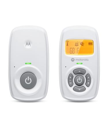 Motorola Nursery AM24 BabyPhone Audio-Digital BabyFon with DECT technology for audio monitoring room temperature display microphone with high sensitivity and two-way interpretation function-white on 24
