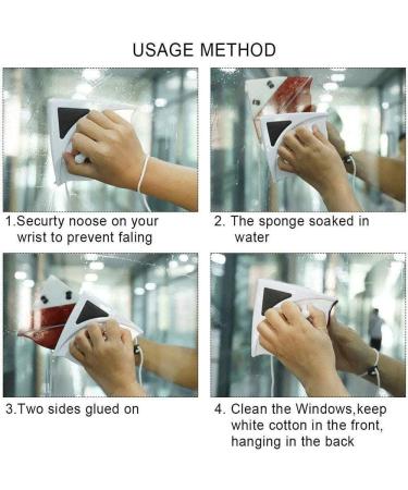 Window Cleaner Glass Wiper Plastic Double-Sided Magnetic Window Glass Cleaning Double Glazed Window Apply ToThickness 15-24mm - Buy Online on GoSupps.com