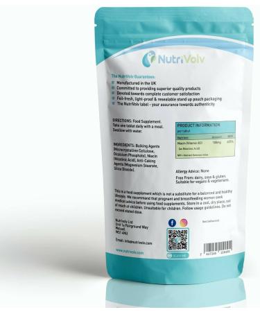 Niacin Supplement Tablets - 100mg Flush Formula Pure Vegan Nicotinic Acid Pills - Reduces Fatigue and Maintains Cholesterol Level - Pack of 120 Vitamin B3 Supplements for Men and Women - Buy Online on GoSupps.com