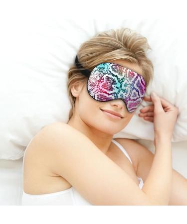 Shop Colorful Snake Skin Sleep Mask for Women - Adjustable Eye Shades with Elastic Strap for Ultimate Comfort - Buy Online on GoSupps.com