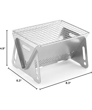 Buy Foldable Stainless Steel Charcoal Barbecue Oven | Outdoor Camping BBQ Grill - Ideal for Portable Cooking - Buy Online on GoSupps.com