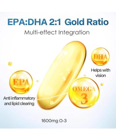 NYO3 Fish Oil Omega 3 Supplements for Heart Health and Memory - 60 Soft Gels with 1600mg Omega 3, 800mg EPA, 600mg DHA - Buy Online on GoSupps.com