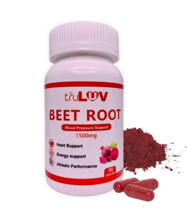 MY TRULUV Beet Root Capsules 1500mg 90 Count Supports Health