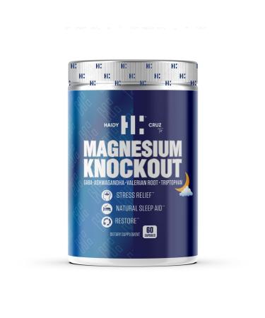Haidy Cruz Fit Restore Knock Out - Magnesium Citrate Natural Sleep Aid and Mood Enhancer Supplement - Metabolic Support Immunity Boost with Ashwagandha Powder (60 Capsules)