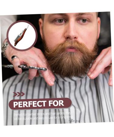 Beavorty Stainless Steel Manual Razor for Men - Wooden Handle & Facial Hair Scissors - Premium Shaving Tool for Smooth Face - Compact Design (16x3.5x1.2cm) - Buy Online on GoSupps.com
