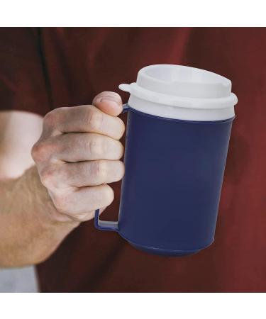 Fakeface Senior Thermal Mug - Insulating Snack Cup with Lid & Handle for Safe Drinking Parkinson's Aids & Elderly Care - Buy Online on GoSupps.com