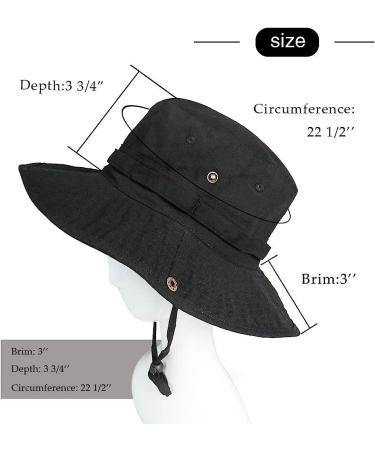 Phaiy Wide Brim UV Protection Bucket Hat - Black | Outdoor Boonie Hat for Men and Women - Buy Online on GoSupps.com