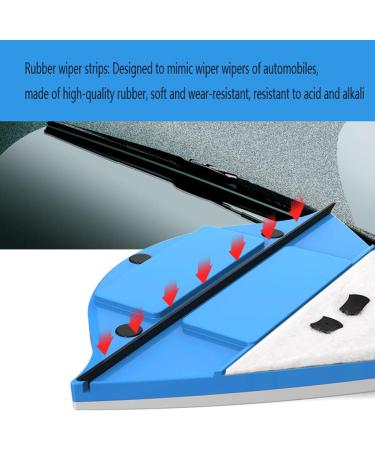 Window Cleaner Wipers Double-Side Glass Cleaner Plastic Household Cleaner Wiper Window Glass Surface Wiper Brush (Blue3 8mm) - Buy Online on GoSupps.com