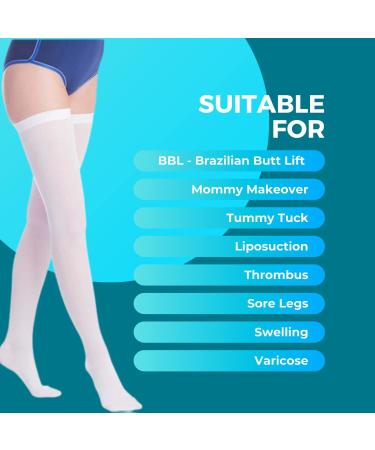 Ted Hose Compression Stockings - Thigh High 15-20 mmHg Anti Embolism Socks for Men and Women | Medical Compression Stockings Post Surgery (Large - Buy Online on GoSupps.com