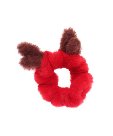 FRCOLOR Christmas Hair Scrunchie Plush Reindeer Antlers Hair Tie Hair Band Hair Bobbles Ponytail Holders Gifts for Girls Women