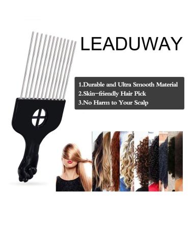 Metal Afro Hair Pick Comb - Detangle Wig Braid Styling Comb (1 Pack) - Buy Online on GoSupps.com