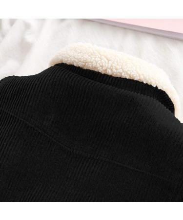 Volunboy Toddler Corduroy Sherpa Jacket | Fleece Lined Button Down Coat | Warm Outwear for Baby Boys Girls 18-24 Months - Black - Buy Online on GoSupps.com